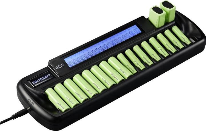 Image du produit Voltcraft Chargeur de piles rondes BC16 (1 pcs, 9V Block, AAA, AA, Batterie)