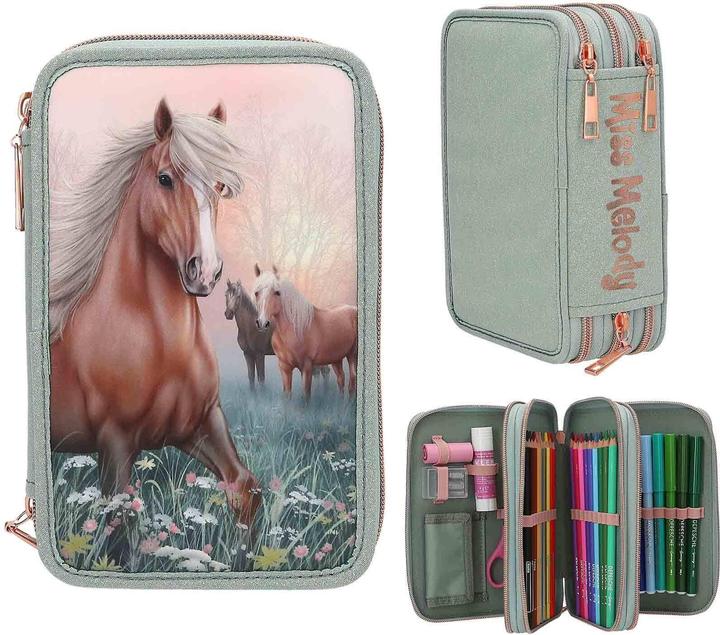 Produktbild Magni DEPESCHE Miss Melody Federtasche 3fach ROMANTIC FIELDS