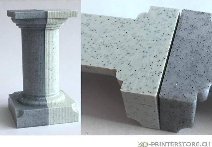 Actual product image 3d-printerstore.ch PLA Special BestValue 2.85mm Stone Like grey 1kg (PLA, 2.85 mm, 1000 g, Grey)
