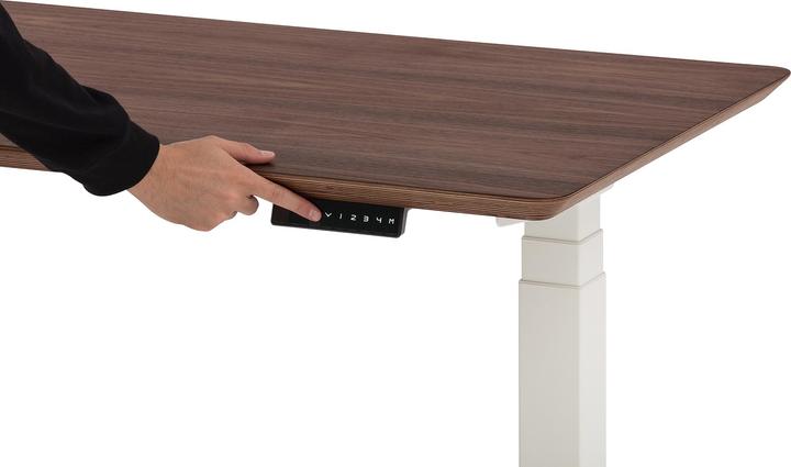 Image du produit Oakywood Standing Desk table en bois réglable en hauteur - En placage - Placage noyer / 140x70 / Blanc - (140 x 70 cm)
