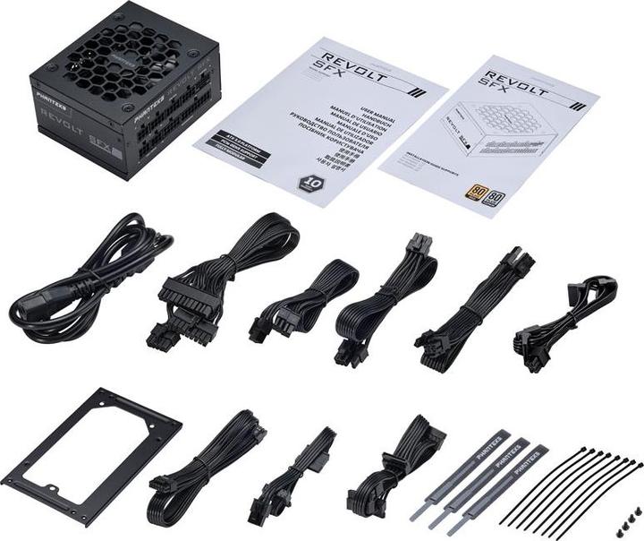 Produktbild Phanteks Revolt SFX 80 PLUS Platinum Netzteil, modular, ATX 3.0 - 850 Watt (850 W)