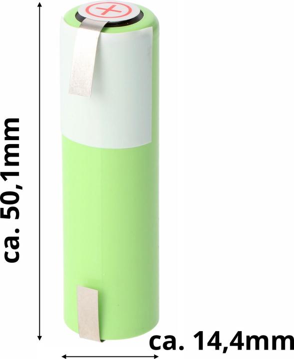 Actual product image Braun Battery 3731 Battery, 3738, 50 x 14.5mm, please check dimensions (1 pcs., 2500 mAh)