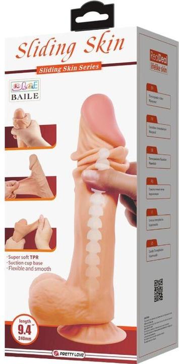 Image du produit Pretty Love Gode Réaliste De La Série Sliding Skin Avec Ventouse Sliding Skin Marron 24 cm