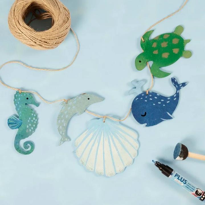 Actual product image Creativ Company Wooden small parts sea animals 5 pieces, Nature