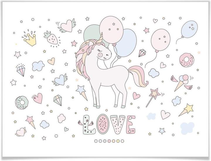Produktbild Trenddeko Kvilis - Unicorn Love - Einhorn Ballon-Fete (80 x 60 cm)