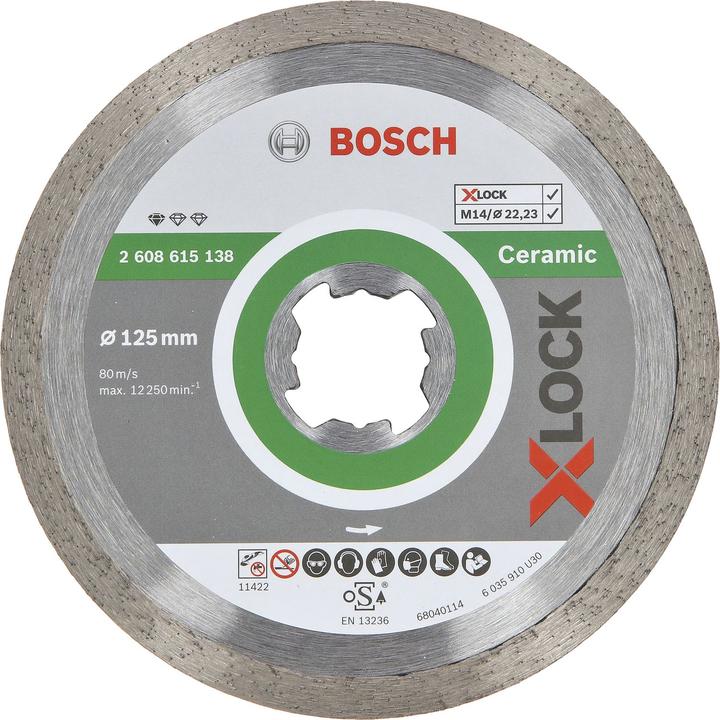 Bosch Professional Zubehör X-LOCK Diamanttrennscheibe Standard for Ceramic 125 x 22,23 x 1,6 x 7