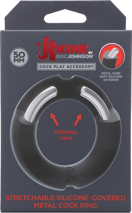 Actual product image Doc Johnson Kink HYBRID Silicone Covered Metal Cock Ring 50mm (5 cm)