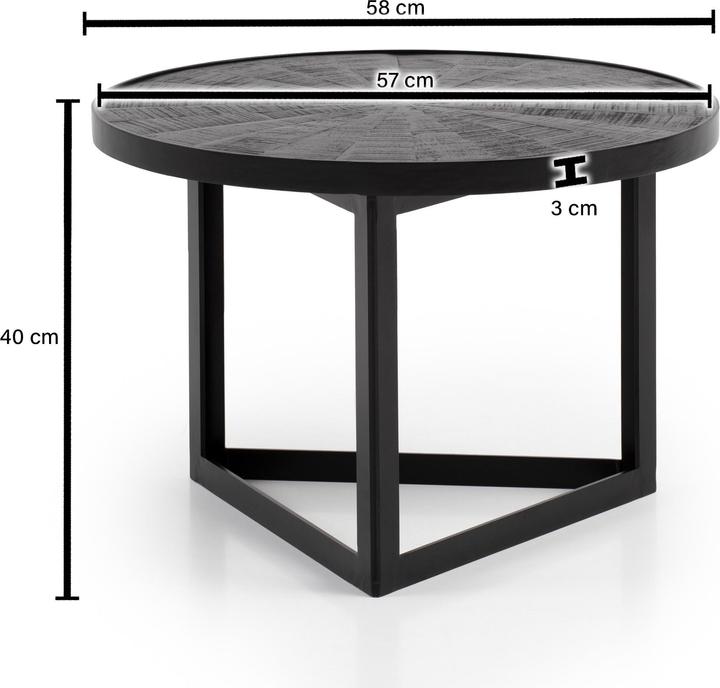 Image du produit FineBuy Table basse FB95741 Métal Noir (58 x 58 x 40 cm)