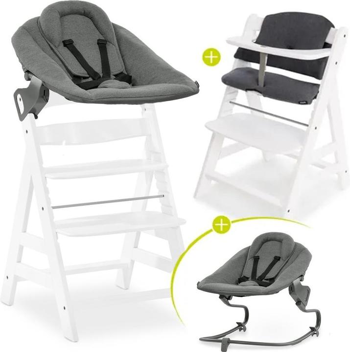 Produktbild Hauck Hochstühle Alpha Plus White 4-tlg. Newborn Set - Hochstuhl + 2in1 (Hochstuhl)