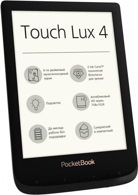 PocketBook Touch Lux 4 (6", 8 Go, Obsidian Black)