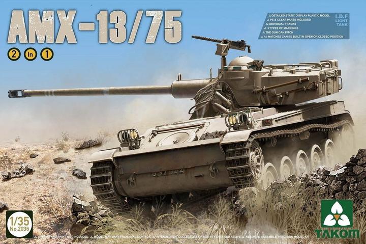 Actual product image Takom IDF Light Tank AMX-13/75 2in1