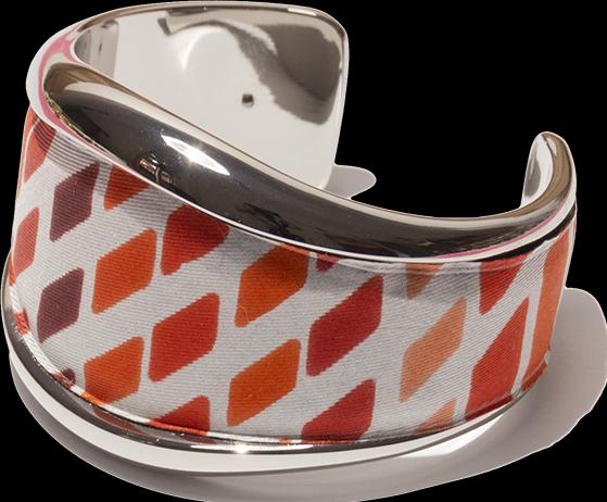 MM33 Bangle red stripes (950 Platin)