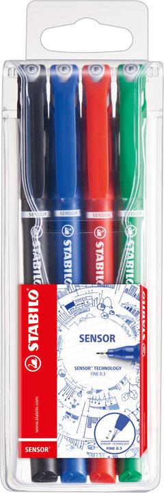 Immagine prodotto STABILO SENSOR F Finliner con affilatore a molla (Multicolore, 4 x)