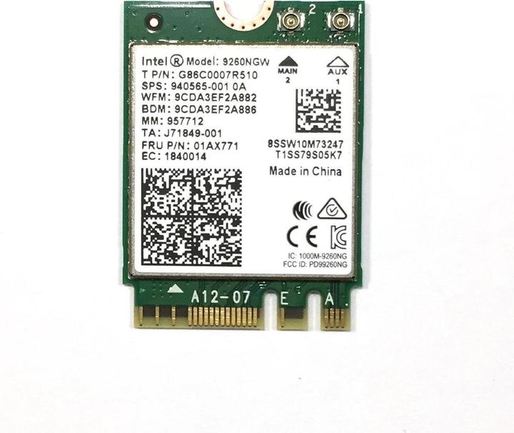 Image du produit Intel AC 9260 (M.2 Clé A)
