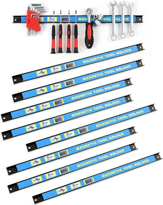 Produktbild Wiltec Magnetleiste 9er Set 46cm Werkzeughalter Werkstatt Schiene Wandhalterung