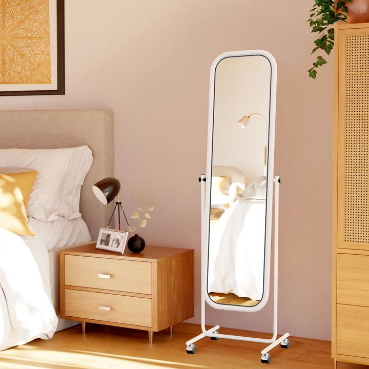 Image du produit CLP miroir sur pied Medusa angulaire, blanc (48 x 166 cm)
