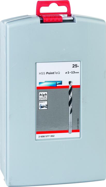 Produktbild Bosch Professional Zubehör HSS-Spiralbohrer-Set PointTeQ, 25-tlg., ProBox, 1–13 mm (11.5 mm, 12 mm, 12.5 mm, 13 mm, 8.5 mm, 9 mm, 9.5 mm, 10 mm, 10.5 mm, 11 mm, 5.5 mm, 6 mm, 6.5 mm, 7 mm, 7.5 mm, 8 mm, 2.5 mm, 3 mm, 3.5 mm, 4 mm, 4.5 mm, 5 mm, 1 mm, 1.5 mm, 2 mm)