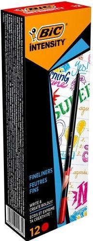 Actual product image Bic fineliner Intensity Felt-tip pen Fine Red 12 piece(s) (Red, 12 x)