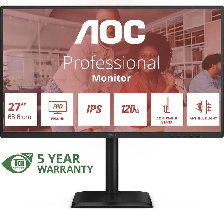 Actual product image AOC 27E4U - 24 Zoll Full HD Monitor, höh (1920 x 1080 pixels, 27")