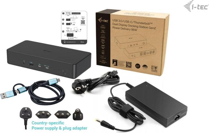 Produktbild i-tec Cadual4kdockpd2 (Thunderbolt, USB-C, 13 Ports)