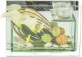 Produktbild IKO Glasdeko mit Lilien-Deko für Teelicht h=14cm b=19