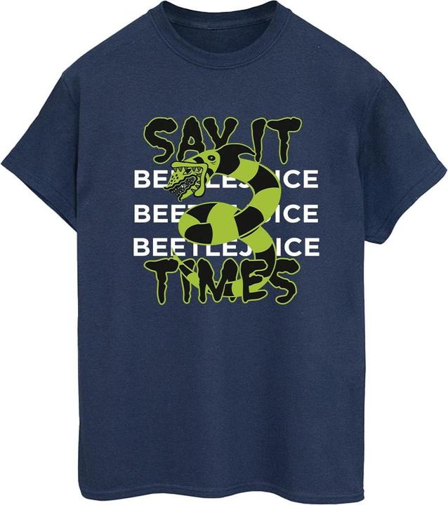 Immagine prodotto Beetlejuice Say It 3 Times Maglietta Ampia Donna (4XL)