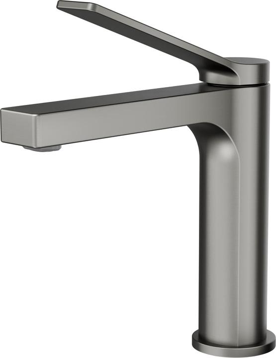 Emke Bathroom tap, anthracite matt, mixer tap washbasin, brass, with aerator, ceramic cartridge