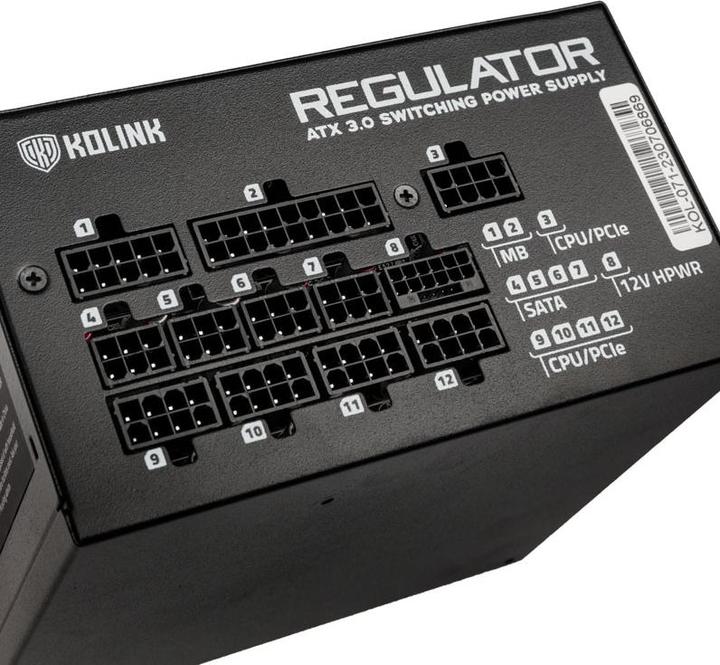 Actual product image Kolink Regulator 80 PLUS Gold power supply, ATX 3.0, PCIe 5.0, modular - 1000 Watt (1000 W)