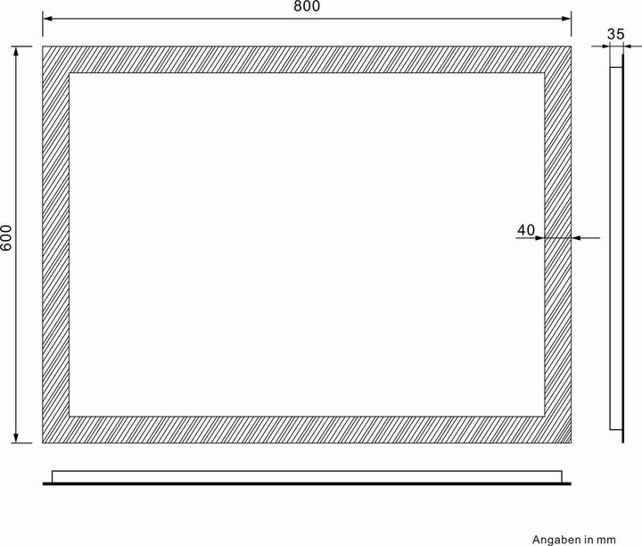 Produktbild SONNI LED beleuchteter Spiegelschrank, 80 x 60 cm, Edelstahl, warmweisses Licht 4000k