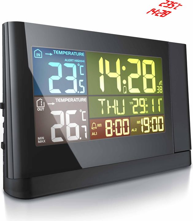 Produktbild Bearware Wetterstation mit Aussensensor, Funkwetterstation mit Projektion (um 180° drehbar) & Farbdisplay