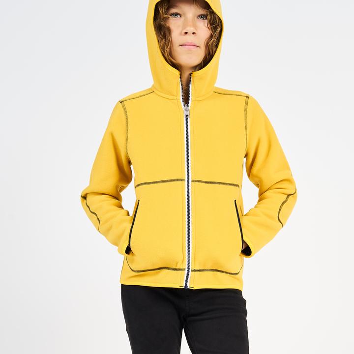Immagine prodotto Tribord Giacca in pile da vela per bambini calda e reversibile 500 blu navy/giallo (164)
