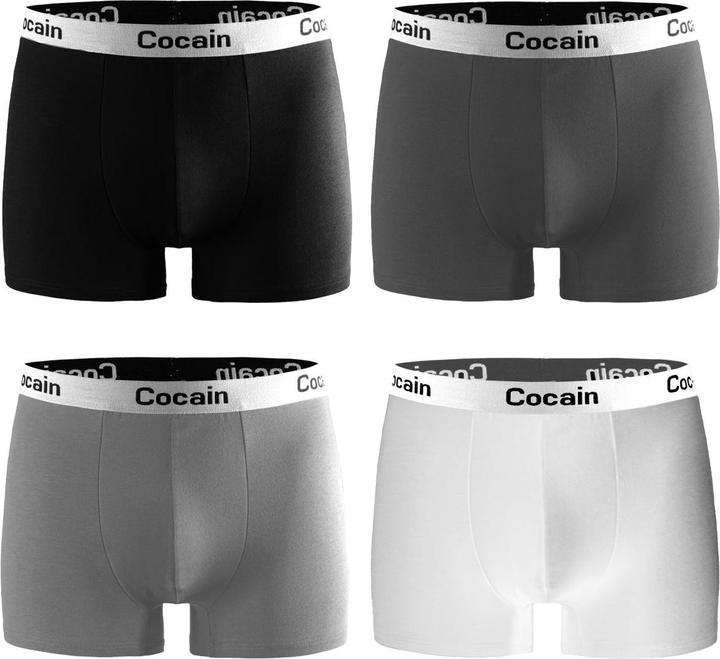 Cocaine Socks Boxershorts Herren Gr. L (Mixed) - 4 Unterhosen (L, 4er Pack)