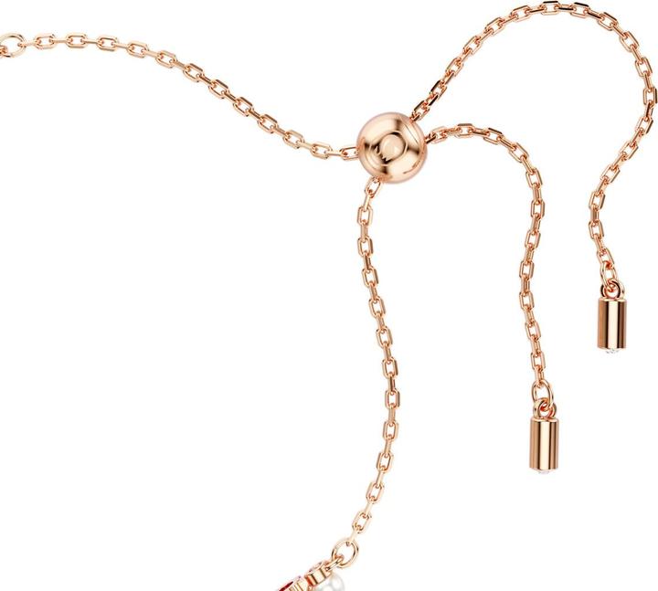 Actual product image Swarovski Matrix Tennis Armband Kristallperle Rundschliffe Weiss Roségold Legierungsschicht (24 cm, Swarovski Metal)