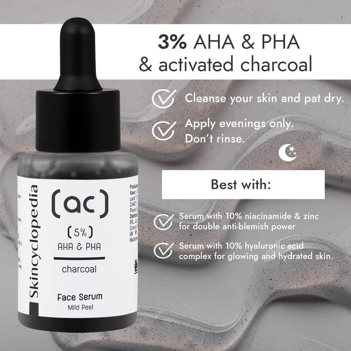 Actual product image Skincyclopedia Charcoal 5% AHA + PHA Complex (30 ml)