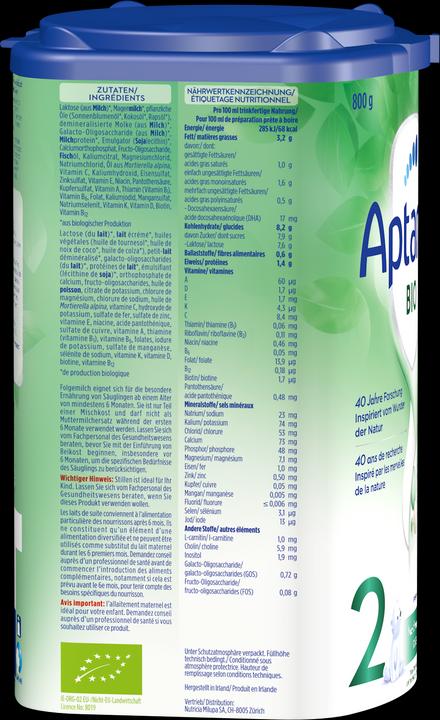 Produktbild Aptamil Bio 2 (882 g, ab 6 Monaten)