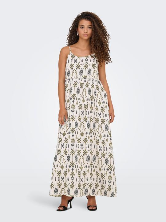 Actual product image Only Normal geschnitten Kleiner Stehkragen mit Knopfleiste Verstellbare Träger Langes Kleid Kleid (XS)