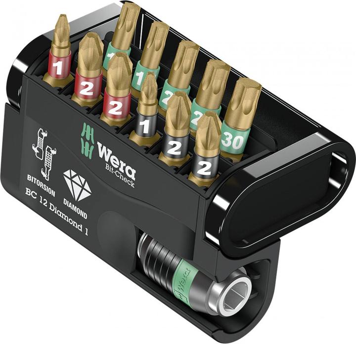 Produktbild Wera Bit-Check 12 Diamond 1 (Kreuz Phillips PH M1, Kreuz Phillips PH M2, Kreuz Pozidriv PZ M1, Kreuz Pozidriv PZ M2)