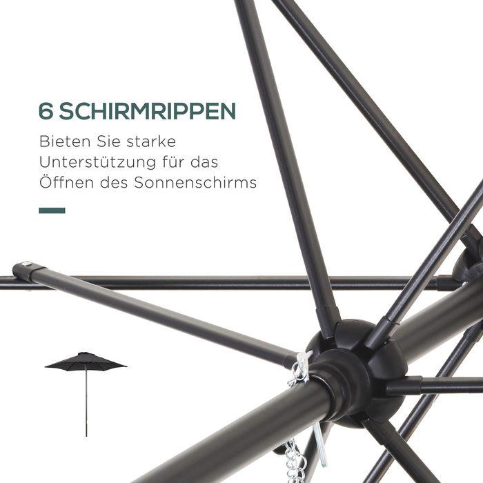 Produktbild Swisshandel24 Sonnenschirm Ø196 cm, Drehbar, Knickfunktion, sechseckig, Schwarz