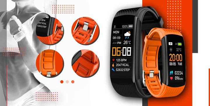 Produktbild Giewont Fit&GO Duo GW200-9 Smartband – Schwarz + Orangefarbenes Power-Armband