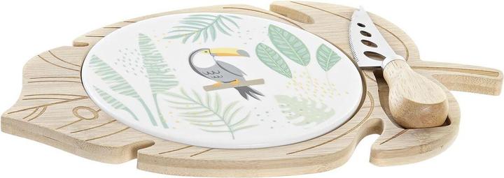 DKD Home Decor Käsebrett Bambus Steingut 28 x 18 x 3 cm (12 Stück)