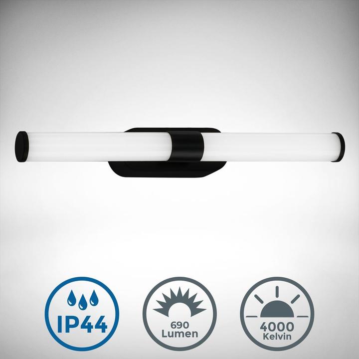 Immagine prodotto B.K.Licht Lampada da bagno a LED, nera, 1xLED/7W