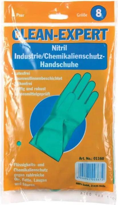 Produktbild Ampri CLEAN-EXPERT, Nitril-Chemikalienschutzhandschuh, grün, Gr. S (S)