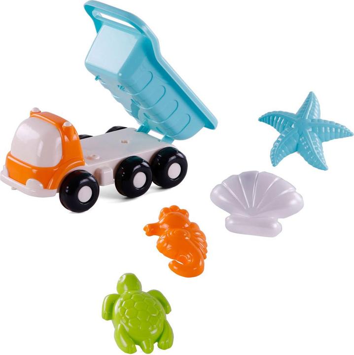 Actual product image Polesie Cavallino beach tipper with 4 sand moulds, blue