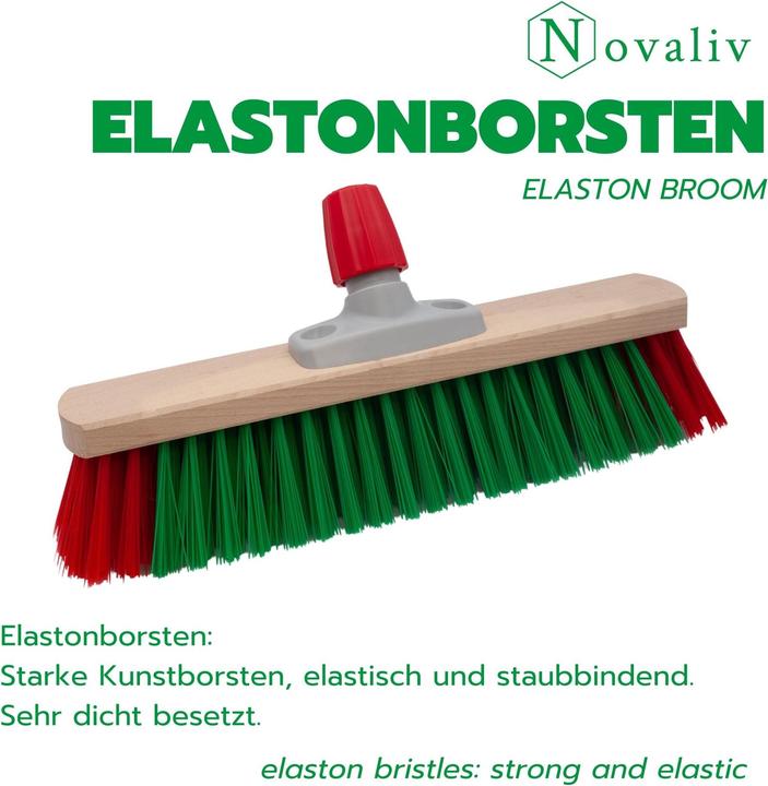 Produktbild Novaliv Gartenbesen Elaston 40 cm Besenkopf Elaston Borsten Ideal als Besen draussen Strassenbesen Har (1 Stk.)