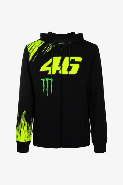 VR46 Hoody Dual Monster Full Zip Bla