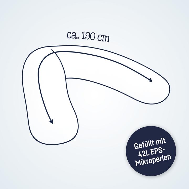 Actual product image Julius Zöllner Nursing pillow Jersey Little Bow 190 cm (190 cm)