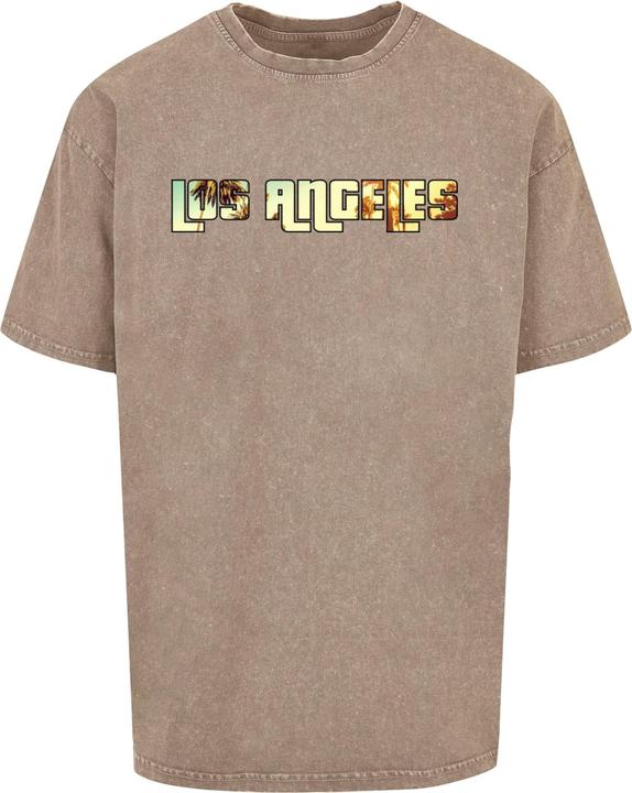 Merchcode Grand Los Angeles Acid Washed Heavy Oversized Tee - 117851 (L)