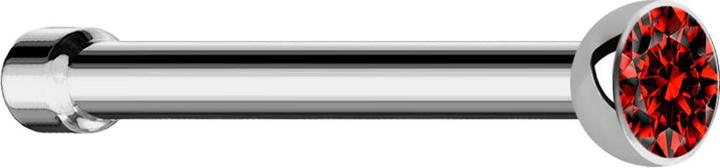 Actual product image Star Piercing Nose stud straight silver with crystal red (Titanium G23, without brass)