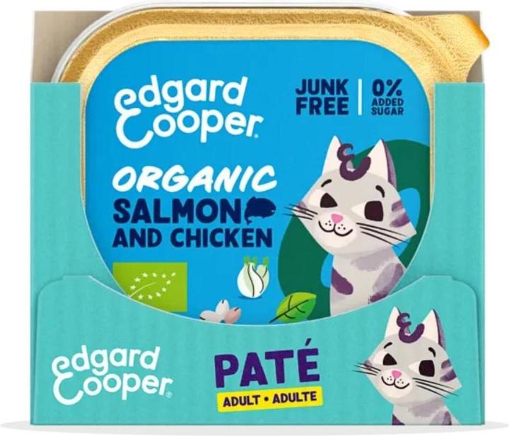 Produktbild Edgard & Cooper Edgard Cooper - Cat Adult Vetfood Paté Organic Salmon/Chicken - 85g (Adult, 85 g)