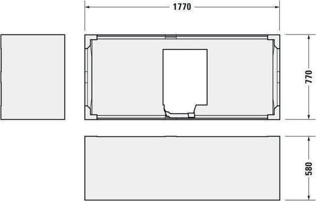 Actual product image Duravit Bathtub D-NEO 180x80 built-in version 2 RS white (160 l, 180 cm, 80 cm)